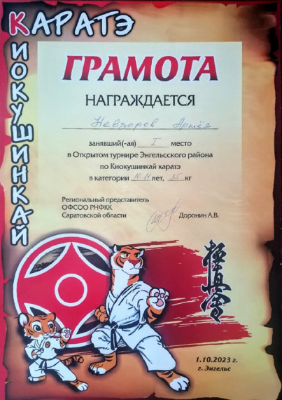 Открытый турнир Энгельсского района по Киокушинкай каратэ.